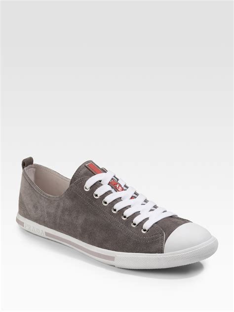 black mens prada sneaker with gray sole|prada suede sneakers men.